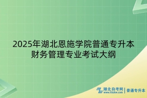 2025年湖北恩施學(xué)院普通專(zhuān)升本財(cái)務(wù)管理專(zhuān)業(yè)考試大綱