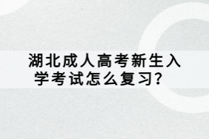 湖北成人高考新生入學(xué)考試怎么復(fù)習(xí)？ 