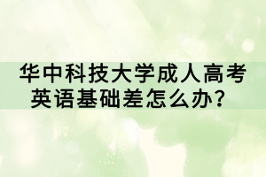 華中科技大學(xué)成人高考英語基礎(chǔ)差怎么辦？