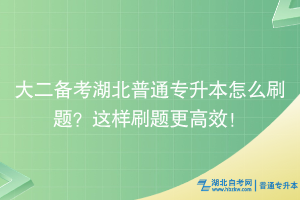 大二備考湖北普通專升本怎么刷題？這樣刷題更高效！