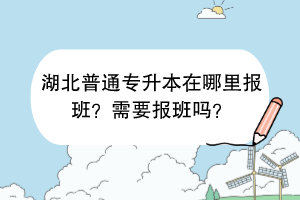 湖北普通專升本在哪里報班？需要報班嗎？