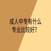 成人中專有什么專業(yè)比較好？