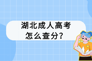 湖北成人高考怎么查分？