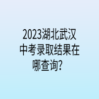 2023湖北武漢中考錄取結(jié)果在哪查詢？