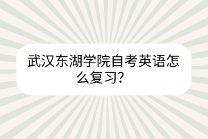 武漢東湖學(xué)院自考英語怎么復(fù)習(xí)？