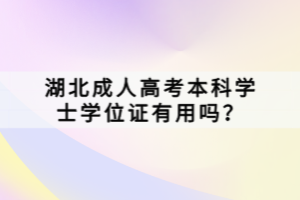 湖北成人高考本科學(xué)士學(xué)位證有用嗎？