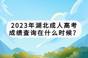 2023年湖北成人高考成績(jī)查詢?cè)谑裁磿r(shí)候？