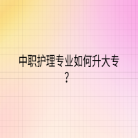 中職護理專業(yè)如何升大專？