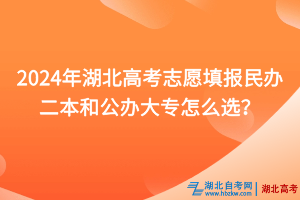 2024年湖北高考志愿填報民辦二本和公辦大專怎么選？