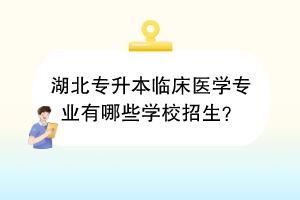 湖北專升本臨床醫(yī)學(xué)專業(yè)有哪些學(xué)校招生？