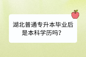 湖北普通專升本畢業(yè)后是本科學(xué)歷嗎？