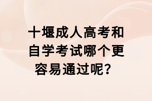 十堰成人高考和自學(xué)考試哪個更容易通過呢？