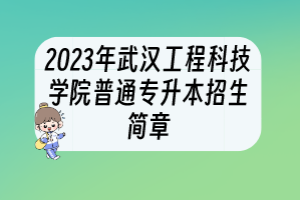 2023年武漢工程科技學院普通專升本招生簡章