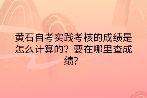 黃石自考實踐考核的成績怎么計算的？要在哪里查成績？