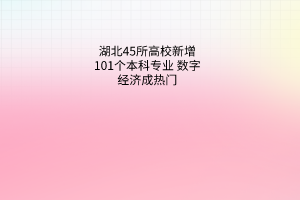 湖北45所高校新增101個本科專業(yè)數(shù)字經(jīng)濟(jì)成熱門