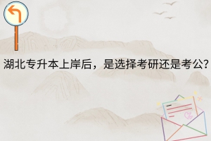 湖北專升本上岸后，是選擇考研還是考公？