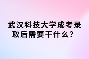 武漢科技大學(xué)成考錄取后需要干什么？