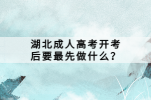 湖北成人高考開考后要最先做什么？