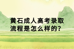 黃石成人高考錄取流程是怎么樣的？