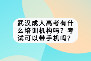 武漢成人高考有什么培訓機構(gòu)嗎？考試可以帶手機嗎？