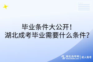 畢業(yè)條件大公開！湖北成考畢業(yè)需要什么條件？