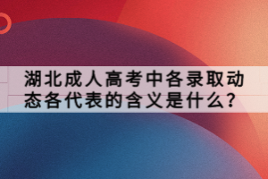 湖北成人高考中各錄取動(dòng)態(tài)各代表的含義是什么？