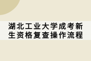 湖北工業(yè)大學成考新生資格復查操作流程