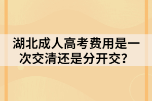 湖北成人高考費(fèi)用是一次交清還是分開交？