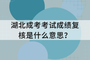 湖北成考考試成績(jī)復(fù)核是什么意思？