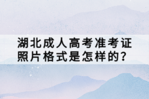 湖北成人高考準(zhǔn)考證照片格式是怎樣的？