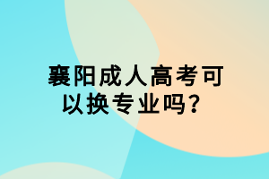 襄陽成人高考可以換專業(yè)嗎？