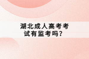 湖北成人高考考試有監(jiān)考嗎？