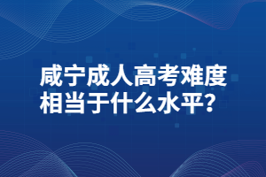 咸寧成人高考難度相當(dāng)于什么水平？