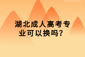 湖北成人高考專業(yè)可以換嗎？