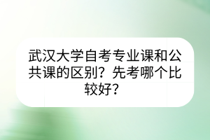 武漢大學(xué)自考專業(yè)課和公共課的區(qū)別？先考哪個比較好？