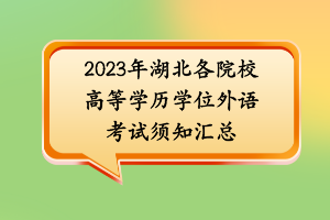 2023年湖北各院校高等學(xué)歷學(xué)位外語(yǔ)考試須知匯總