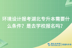 環(huán)境設(shè)計報考湖北專升本需要什么條件？是去學(xué)校報名嗎？