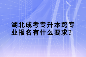 湖北成考專升本跨專業(yè)報(bào)名有什么要求？
