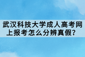 武漢科技大學成人高考網(wǎng)上報考怎么分辨真假？