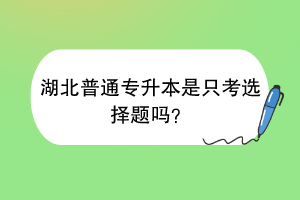 湖北普通專升本是只考選擇題嗎？