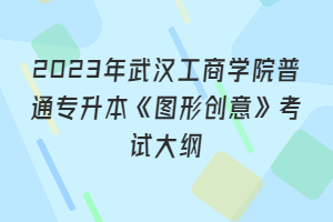 2023年武漢工商學(xué)院普通專升本《圖形創(chuàng)意》考試大綱