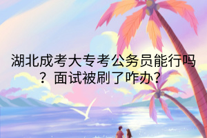 湖北成考大?？脊珓?wù)員能行嗎？面試被刷了咋辦？