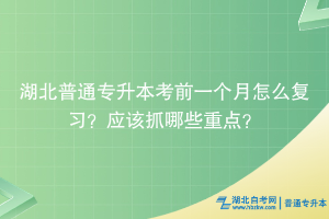 湖北普通專升本考前一個月怎么復(fù)習(xí)？應(yīng)該抓哪些重點？