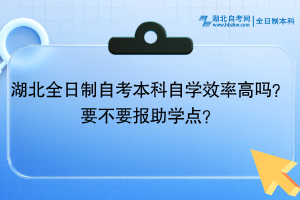 湖北全日制自考本科自學(xué)效率高嗎？要不要報助學(xué)點？