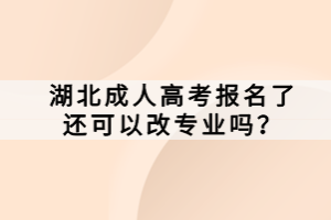 湖北成人高考報(bào)名了還可以改專業(yè)嗎？