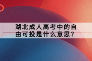 湖北成人高考中的自由可投是什么意思？