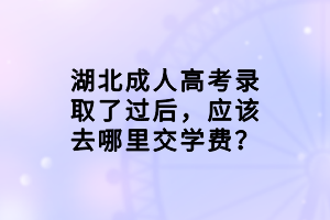 湖北成人高考錄取了過后，應(yīng)該去哪里交學(xué)費？