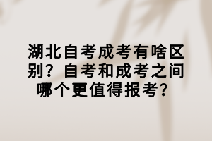 湖北自考成考有啥區(qū)別？自考和成考之間哪個更值得報考？