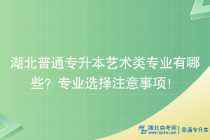 湖北普通專升本藝術(shù)類專業(yè)有哪些？專業(yè)選擇注意事項(xiàng)！