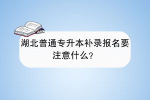 湖北普通專升本補(bǔ)錄報(bào)名要注意什么？